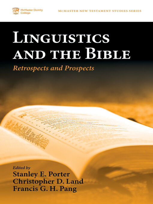 Title details for Linguistics and the Bible by Stanley E. Porter - Wait list